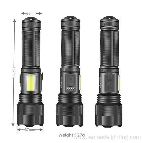 Waterproof Aluminum Rechargeable Torch Tactical Flashlight